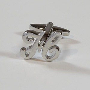 Gemelli Cufflink Letter H 100% Ottone